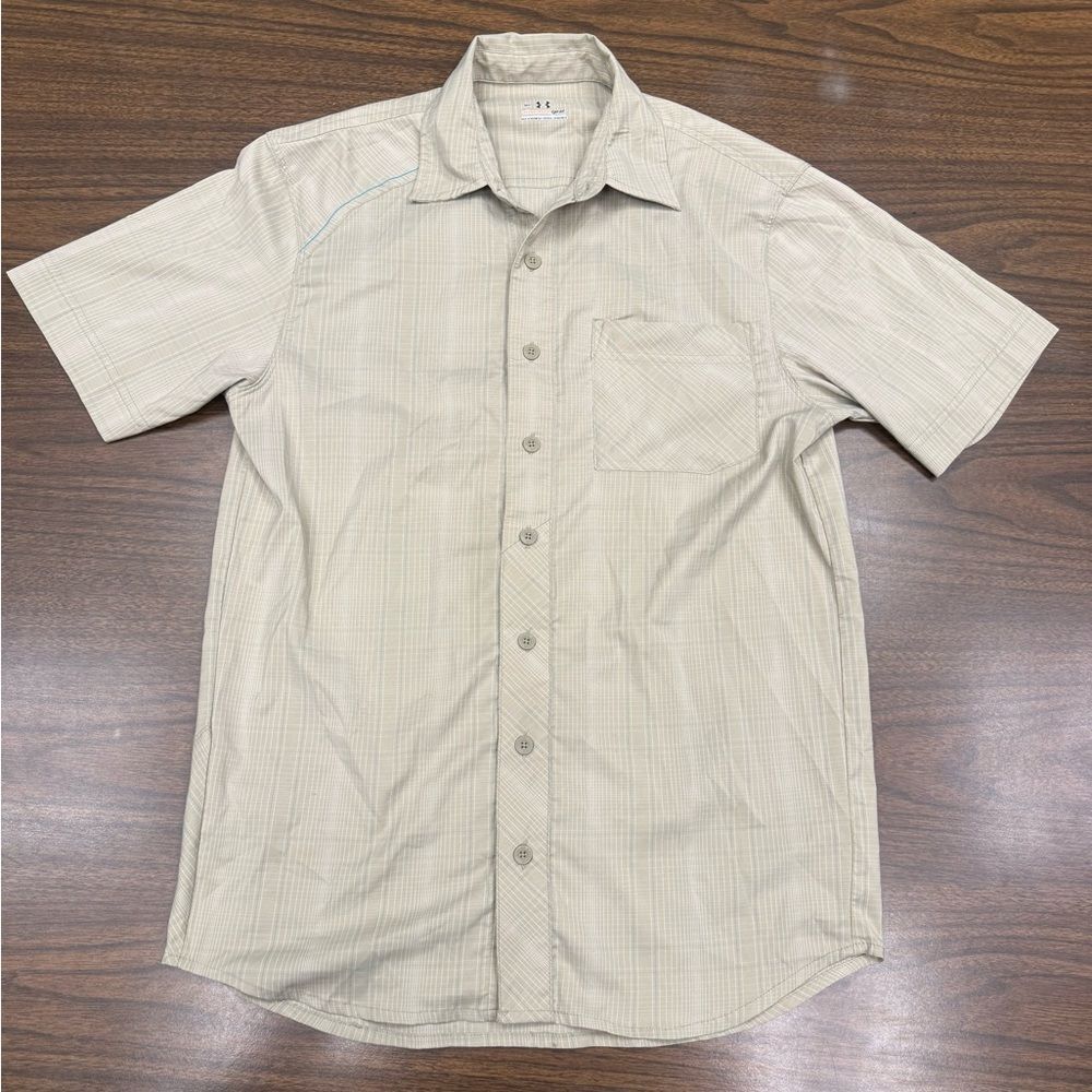 Under Armour Men's Light Beige Casual Button Down Shirt